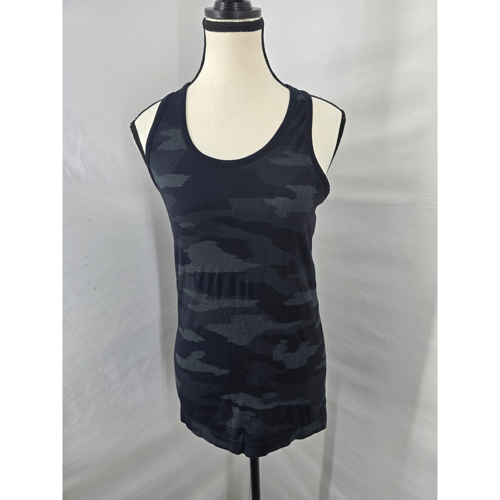 Athleta Camo Racerback Tank Top Grey Black Seamless S/429809002 Small